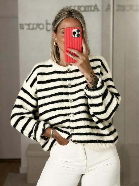 Women's Vintage Striped Cardigan, Casual Daily Wear, Perfect for Dates & Shopping, Ideal for Spring/autumn/winter Seasons
