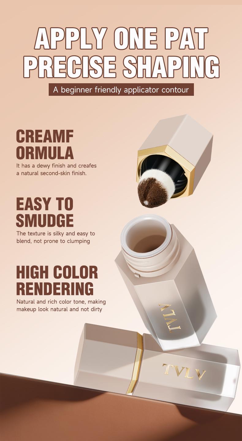 4-Color Face Contouring Liquid, Natural Highlighter, Bronzer, Waterproof Matte Finish, Multi-Functional Bronzing Makeup Stick, Long-Lasting Skin Brightener, Highlighting Stick, Contour Cheek