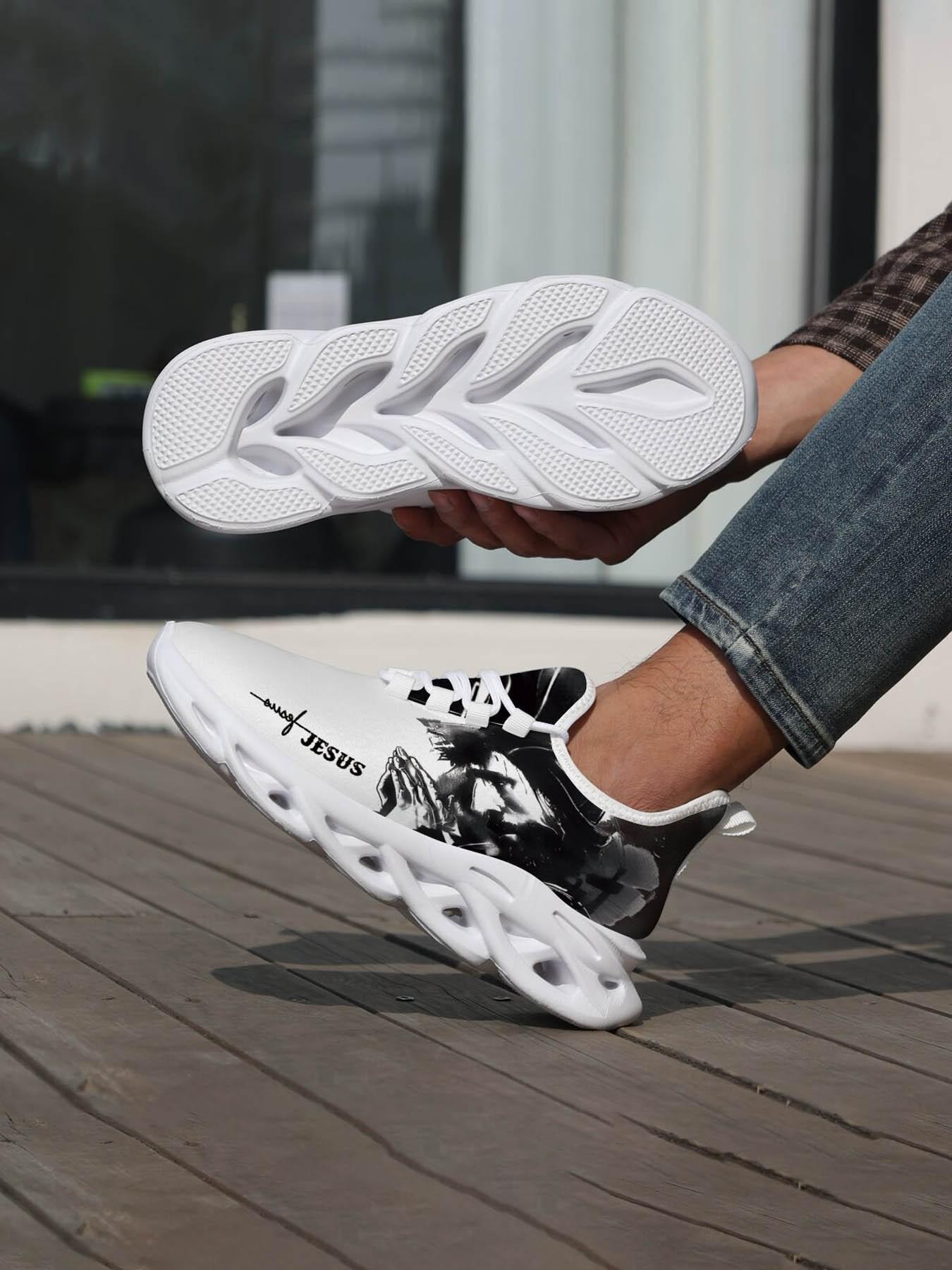 Exclusive and Jesus Signature Men's Casual Shoes, Unique Print for Stylish Expression, Art Style Design with Versatile Color and Distinctive Sole