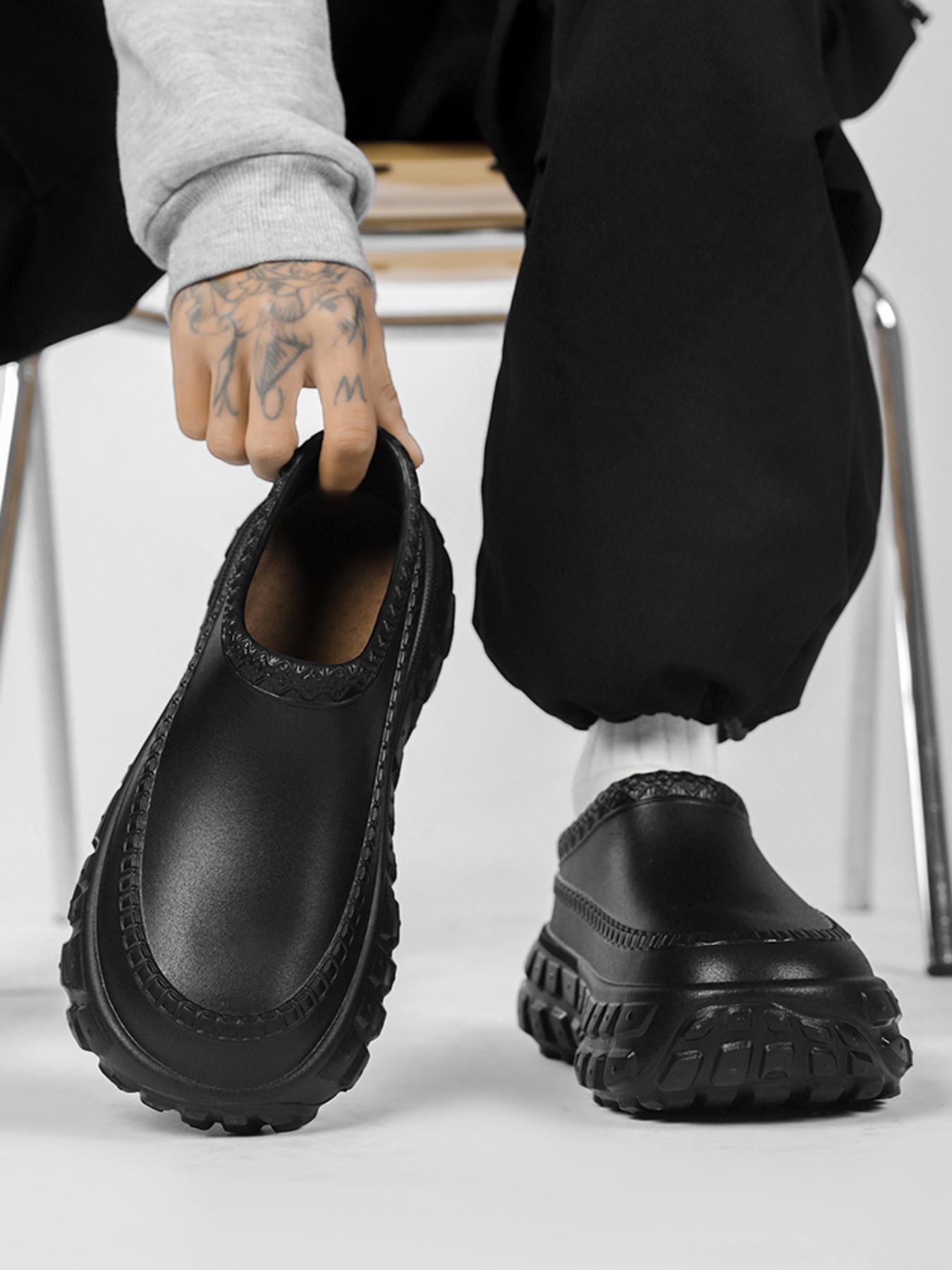 Unisex Thick Sole Casual Shoes, Anti-Slip Waterproof Eva Material, Simple Trendy Style, Comfortable Textile Lining, Ideal for Daily Wear, Casual Slip On