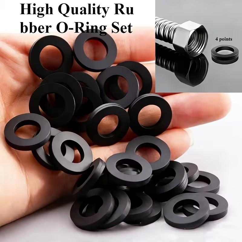 30pcs High-Quality Rubber O-Ring Set, Ideal for Wave Pipes, Shower Hoses, Faucets, Water Heaters, Durable and Non-Slip, Essential Repair Kit