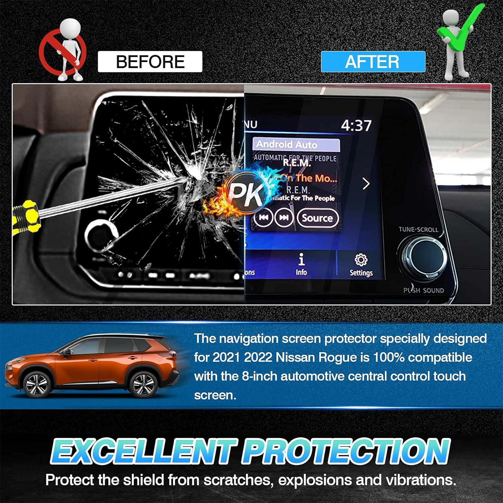 Canvcle Screen Protector for 2021 2022 2023 2024 2025 Nissan Rogue S SV Accessories 8-inch Tempered Glass Film Touchscreen Protector Foil (NOT for Rogue Sport) Scratches Explosions Protection Canvcle Screen Protector for 2021 2022 2023 2024 2025 Nissan Rogue S SV Accessories 8-inch Tempered Glass Film Touchscreen Protector Foil (NOT for Rogue Sport) Scratches Explosions Protection