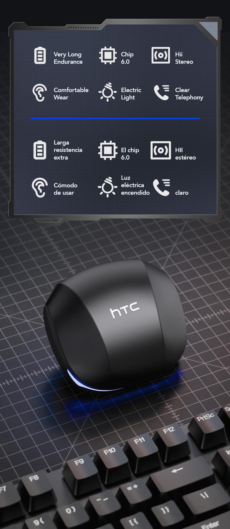 HTC-NE17 Elite: Premium AI Gaming Headset with 134-language Translation, Hi-Fi Audio Precision, Lightweight Ergonomic Design, and Immersive InGame Communication headphones bluetooth translation bluetooth earbuds translator earbuds #fathersdaygiftsectivity