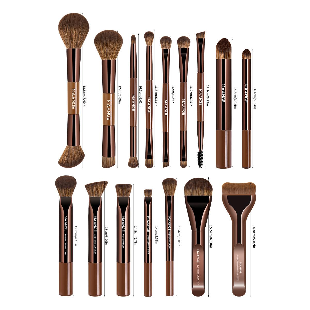 MAANGE 16pcs Professional Makeup Brushes Set, Makeup Brush Kit, Foundation Brush Blush Brush Highlight Brush Contour Brush Concealer Brush Eyeshadow Brush Blending Brush Eyebrow Brush, High-Quality Brushes for Professional & Home Use
