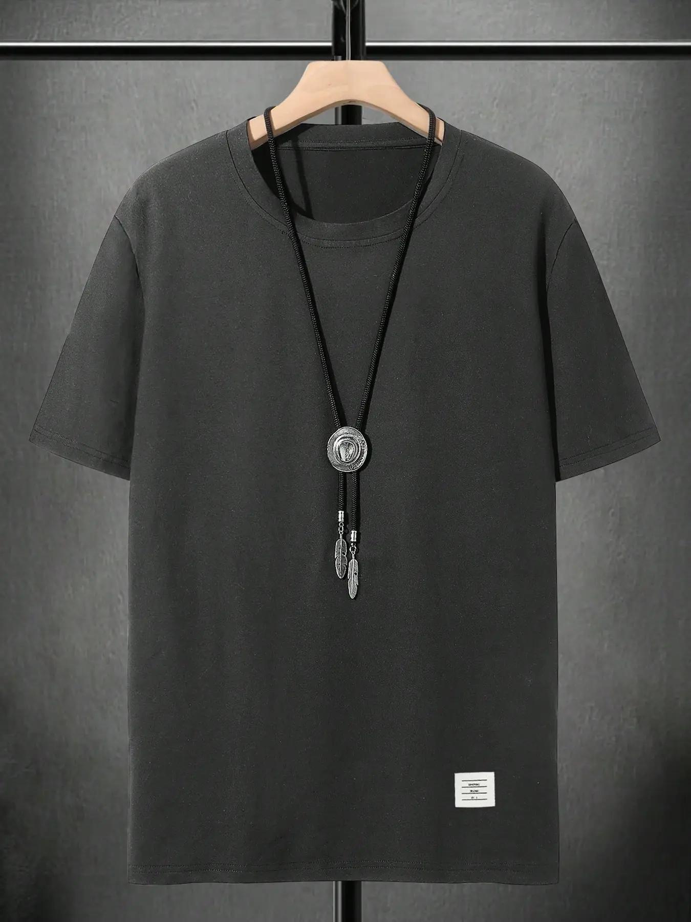 Men's Plus Size Round Neck Short Sleeve Shirt, Ultra Comfortable Everyday Wear, Casual Streetwear Oversized Style, Perfect for Daily Use