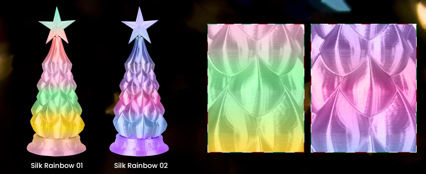 SUNLU Silk Rainbow Filament Silk PLA+ Smooth Color Change Color Change Each 8 Meters Glossy Surface 330 Meters 1kg Silk Rainbow SUNLU Silk Rainbow Filament Silk PLA+ Smooth Color Change Color Change Each 8 Meters Glossy Surface 330 Meters 1kg Silk Rainbow