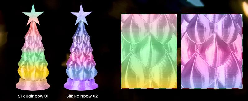 SUNLU Silk Rainbow Filament Silk PLA+ Smooth Color Change Color Change Each 8 Meters Glossy Surface 330 Meters 1kg Silk Rainbow