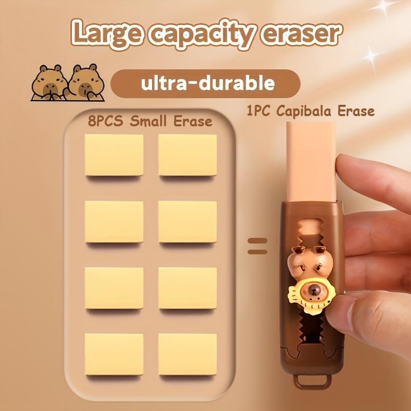 Capybara Eraser with Retractable Push-Pop Design, Multifunctional Stationery, Cute Animal Theme Durable Polyester Eraser for School, Office & Art Supplies (Multiple Colors) Capybara Eraser with Retractable Push-Pop Design, Multifunctional Stationery, Cute Animal Theme Durable Polyester Eraser for School, Office & Art Supplies (Multiple Colors)