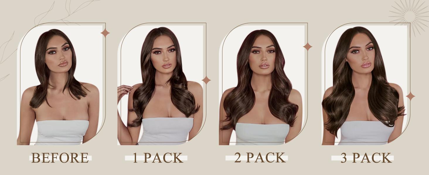 Full Shine Clip in Hair Extensions Balayage Blonde Real Human Hair Clip ins for Women