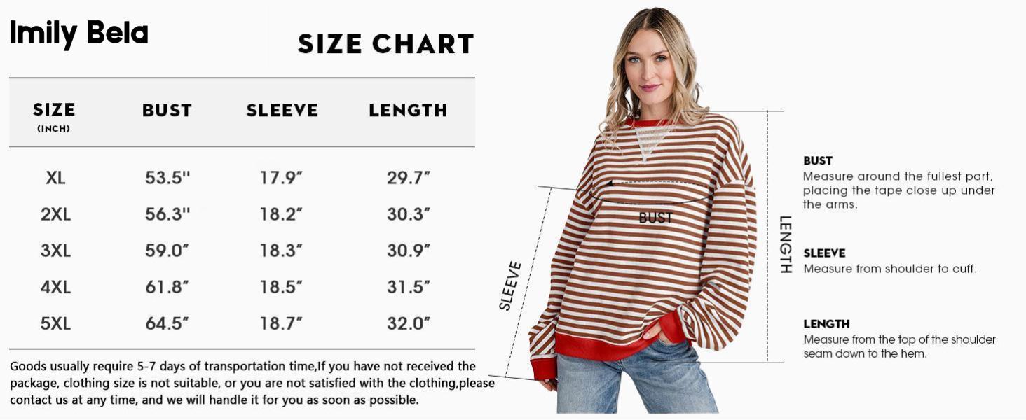 【Plus Size】Imily Bela Womens  Striped Oversized Sweatshirt Color Block Crew Neck Long Sleeve Shirt Casual Loose Pullover Top Y2K Clothes