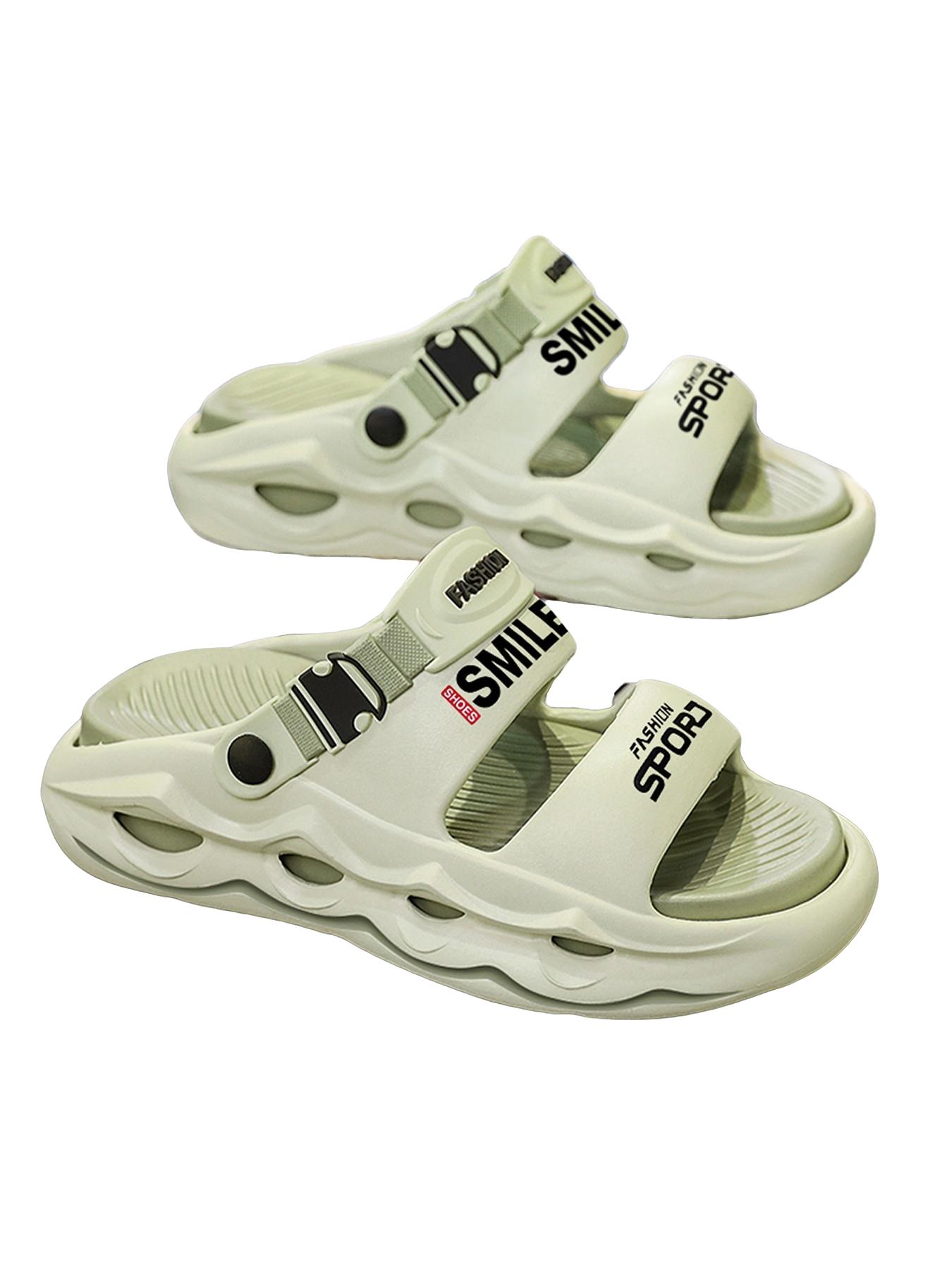 Men's Summer Sandals, Indoor & Outdoor Non-Slip Beach Slippers, Sporty Thick Sole Flip Flops, Comfortable Footwear for Men