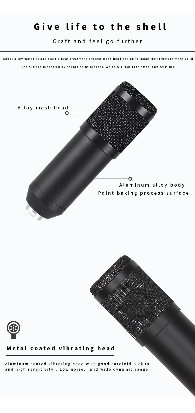 Cross border BM800 condenser microphone, anchor computer live recording, karaoke, e-sports voice microphone
