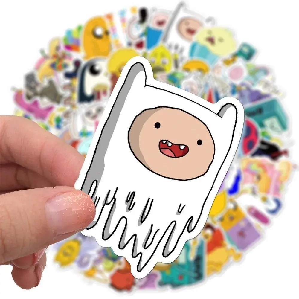 2026 Hot selling toys 100Pcs Adventure Time Stickers Cartoon Animation Luggage Scooter Laptop Refrigerator Graffiti Stickers Decorative Toys Cute Internet-famous toy