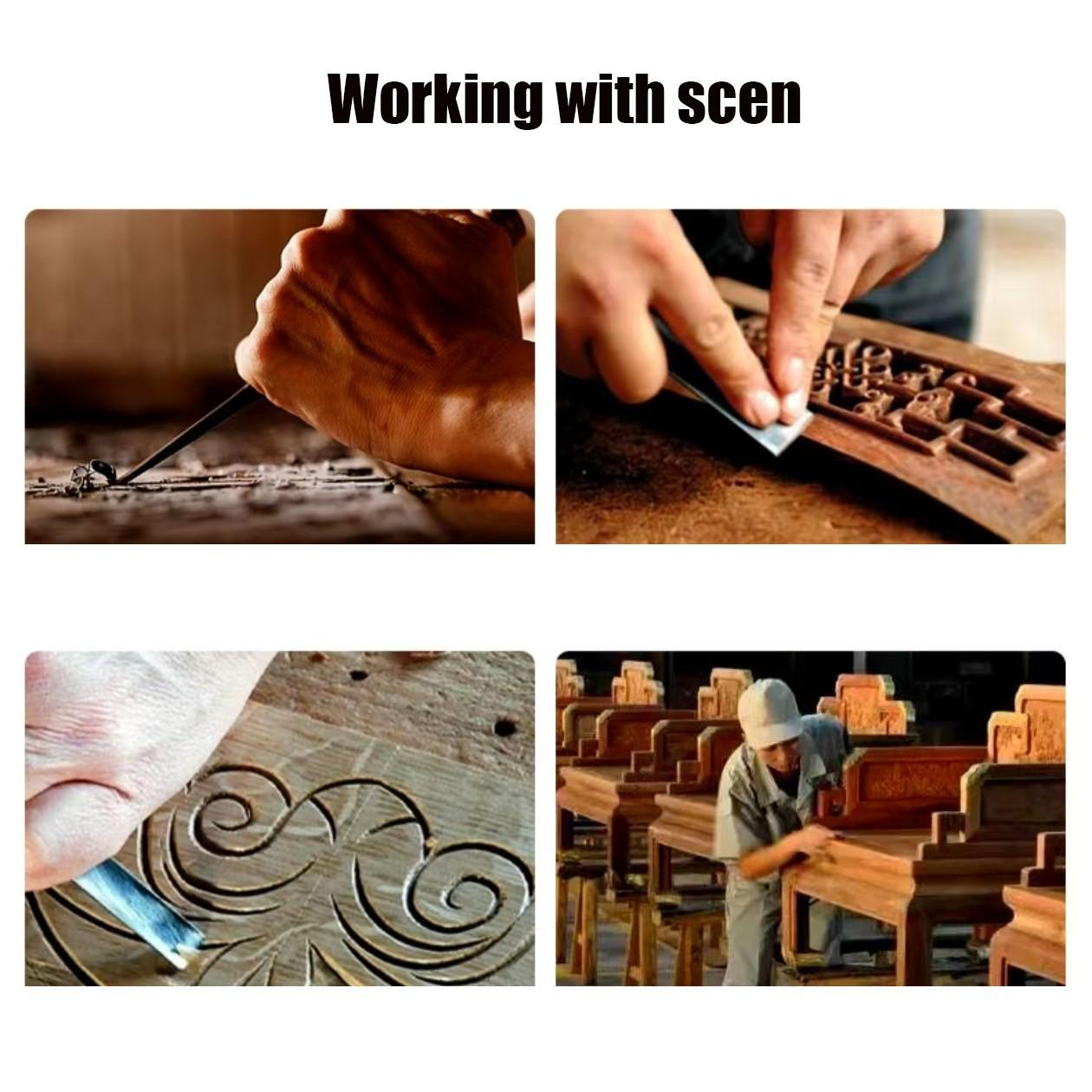 High Precision Woodworking Chisel Set with Sharpening Stone, Multi-Sized Carving Chisels, Dual Color Handles, Anti-Impact Split Handle