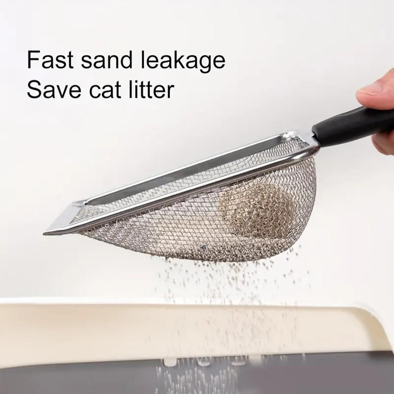 Stainless Steel Pet Litter Scoop, Efficient Litter Scoop for Easy Dog and Cat Waste Removal, Durable and Easy To Clean Design for Long-lasting Use, Litter Box Scooper