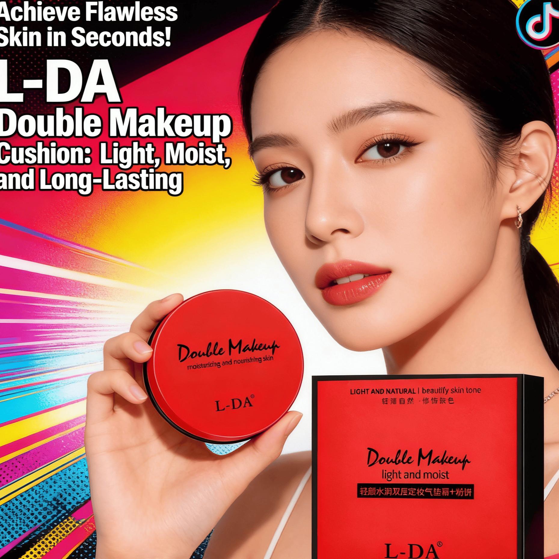 Double Layer Cushion Bb Cream Liquid Foundation, High Coverage Long-Lasting Matte Finish, Transfer-Resistant Formula, Suitable for Combination Skin