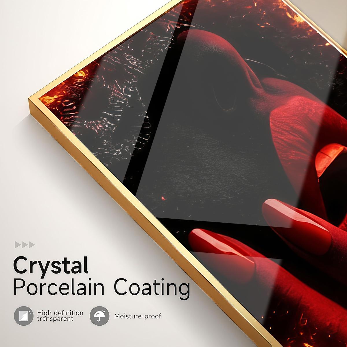 3 Counts Aluminum Alloy Framed Painting, Abstract Red Lips And Black Hat Lady Pictures, Home Decoration For Living Room, Bedroom, Office, Restaurant, Hallway Wall Decor, Odorless Print Artwork, Luxury Perfect Gift For Friends And Family