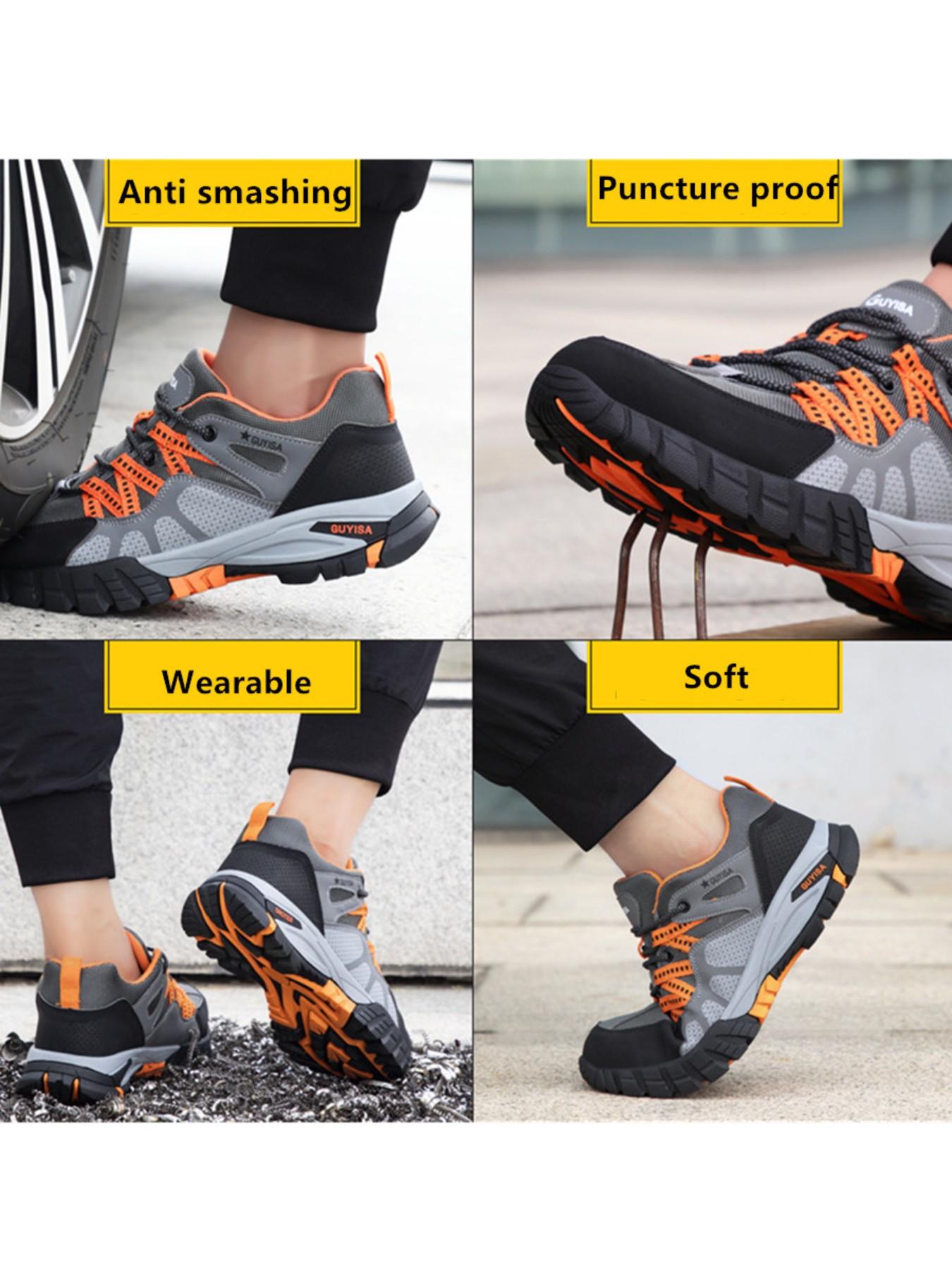 MOVRA1 Men's Steel Toe Safety Shoes - Textile Upper, Anti-Puncture, Anti-Smash, Waterproof Work Footwear for Construction, Industrial Safety Male Shoes