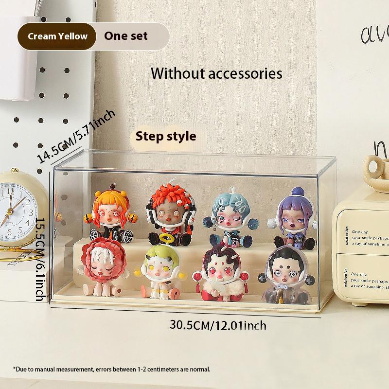 Acrylic Transparent Display Case, Solid Color Blind Box Storage Stand, Dustproof & Stackable Design, Ideal for Toys & Collectibles