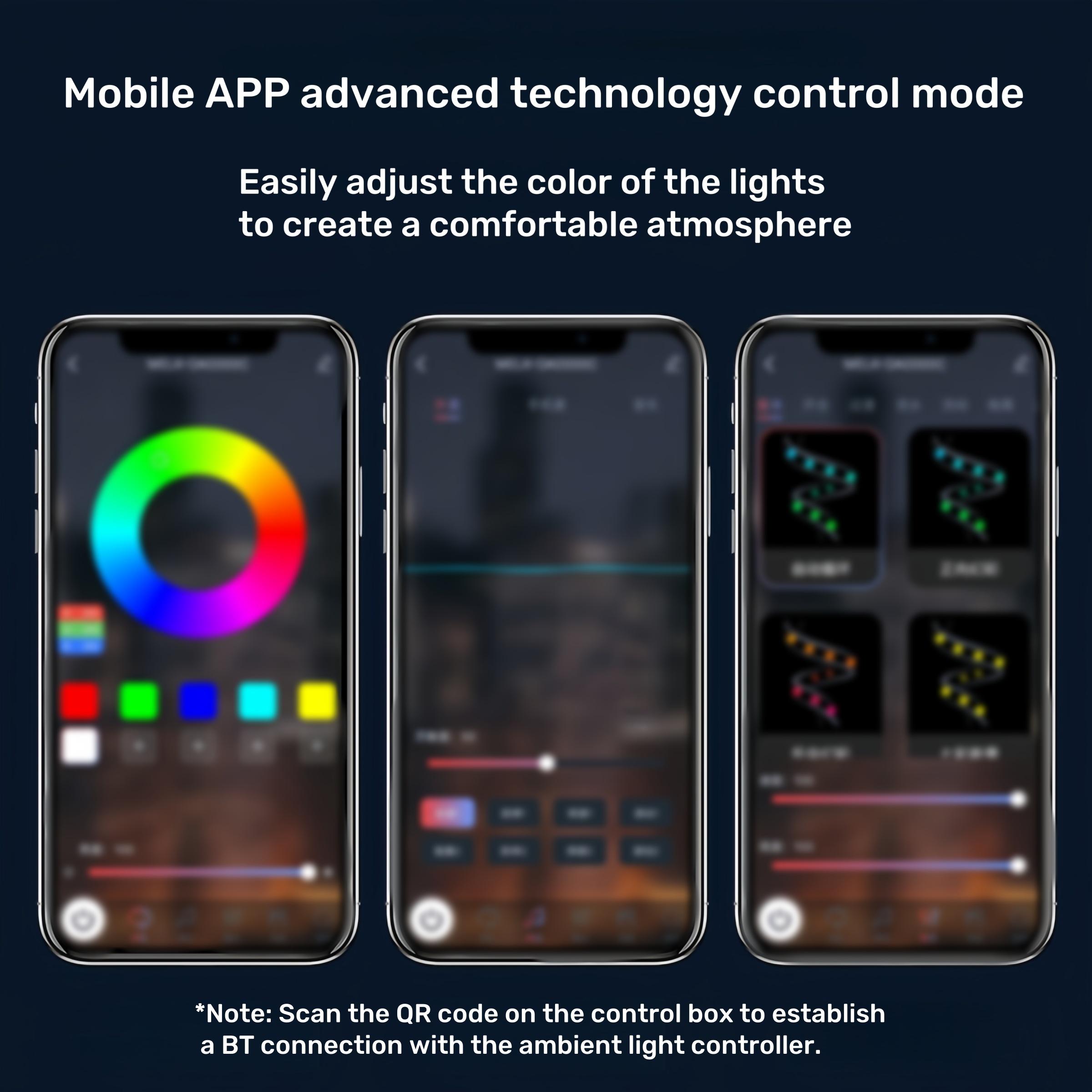 Car Center Console Ambient Light, Car Interior LED Lamp, Acrylic Dashboard Atmosphere Light, USB Wired Flowing Light, Car Ambient Lighting, Interior Car Lights