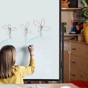 VOWNER Rolling Whiteboard, 40x24 inches Double-sided Magnetic Dry Erase Board on Wheels, with Aluminum Frame, Portable Presentation Board with Iron Stand for Office, Home, School, Black Classroom Supplies