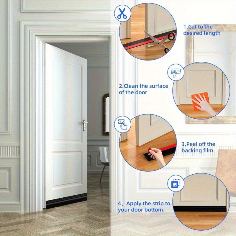 2 rolls of self-adhesive door bottom sealing strip -78.8 inches noise reducing, windproof, insect proof, dust-proof silicone door stopper, energy-saving - available in black, white, gray, and brown