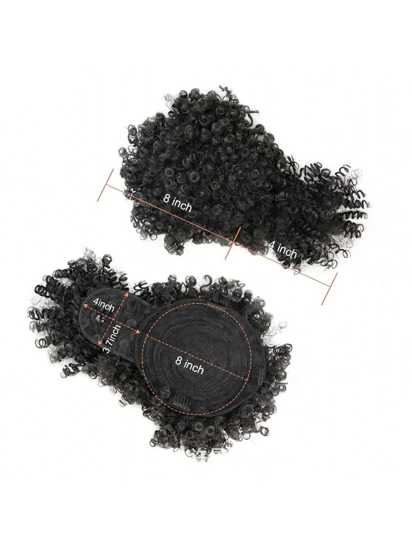 Explosive Bob Wig Hair Extension Block, Curly Synthetic Fiber, Daily Wear Accessory, All-Season Use, Ideal for Women