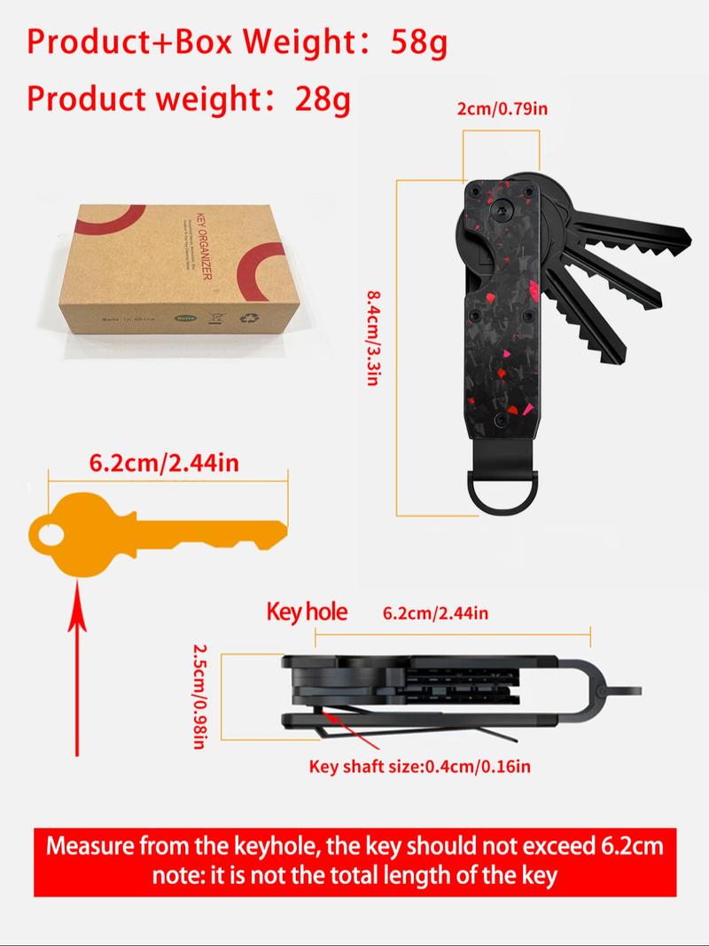 Fashionable Metal Key Organizer, Compact Keychain Holder for 2-6 Keys, Stylish Key Case with Secure Grip, Ideal for Daily Use & Outdoor Adventures