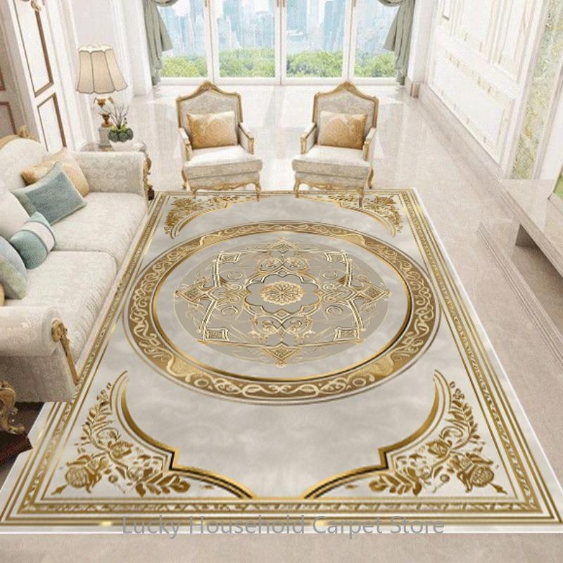 LuxuryGold Marble Greek Key Flannel Area Rug - Ornate Meander Pattern Print Soft Mat for Living Room, Non-Slip Modern Home Decor #LuxuryGoldMarbleRug #GreekKeyMat #ModernHomeDecor #OrnateCarpet #NonSlipFlannelRug