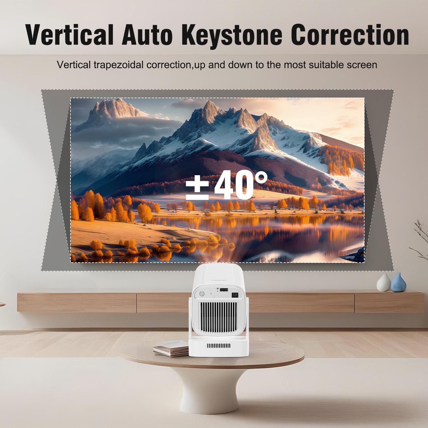 MAGCUBIC HY310 Wifi Smart Projector, 330 ANSI Auto-Focus Native 1080P, 130-inch Screen, Wi-Fi 6 and Bluetooth 5.4 with Auto Keystone Correction for Home Cinema, Audio