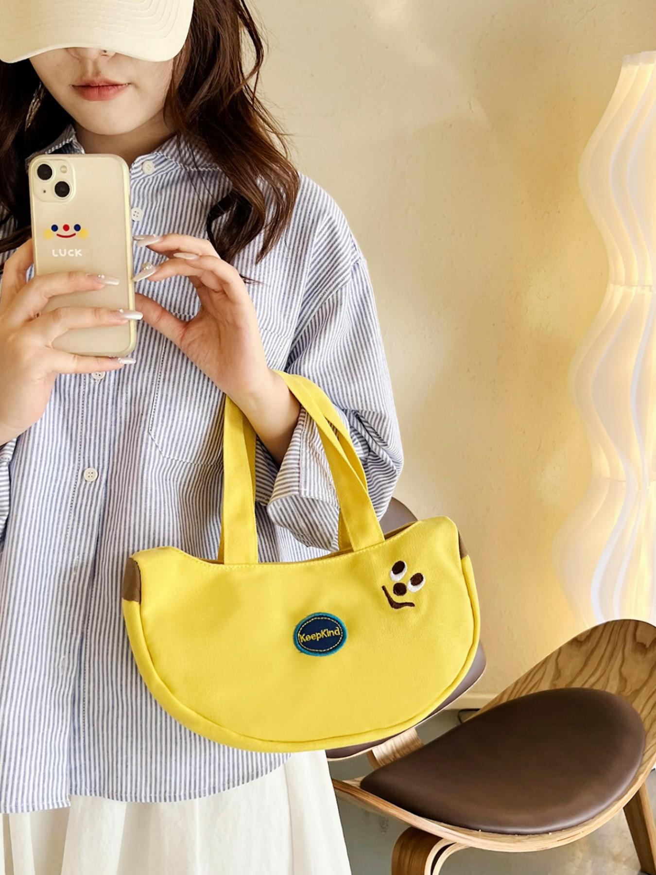 Cute Fashionable Half-Circular Handbag, Large Capacity Elegant Bag, Casual Style Solid Color Shoulder Bag, Perfect for Daily Use