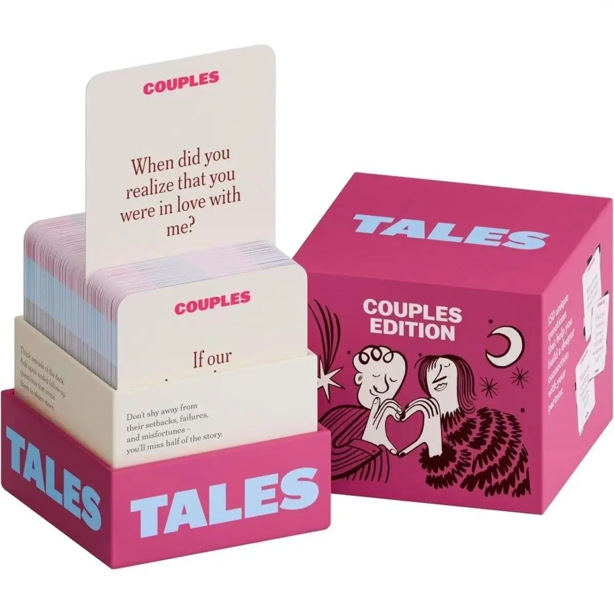 Tales Couples Card Game Set, 150 Deep Conversation Questions, Romantic Date Night Board Game, Enhance Intimacy, Party Card Game