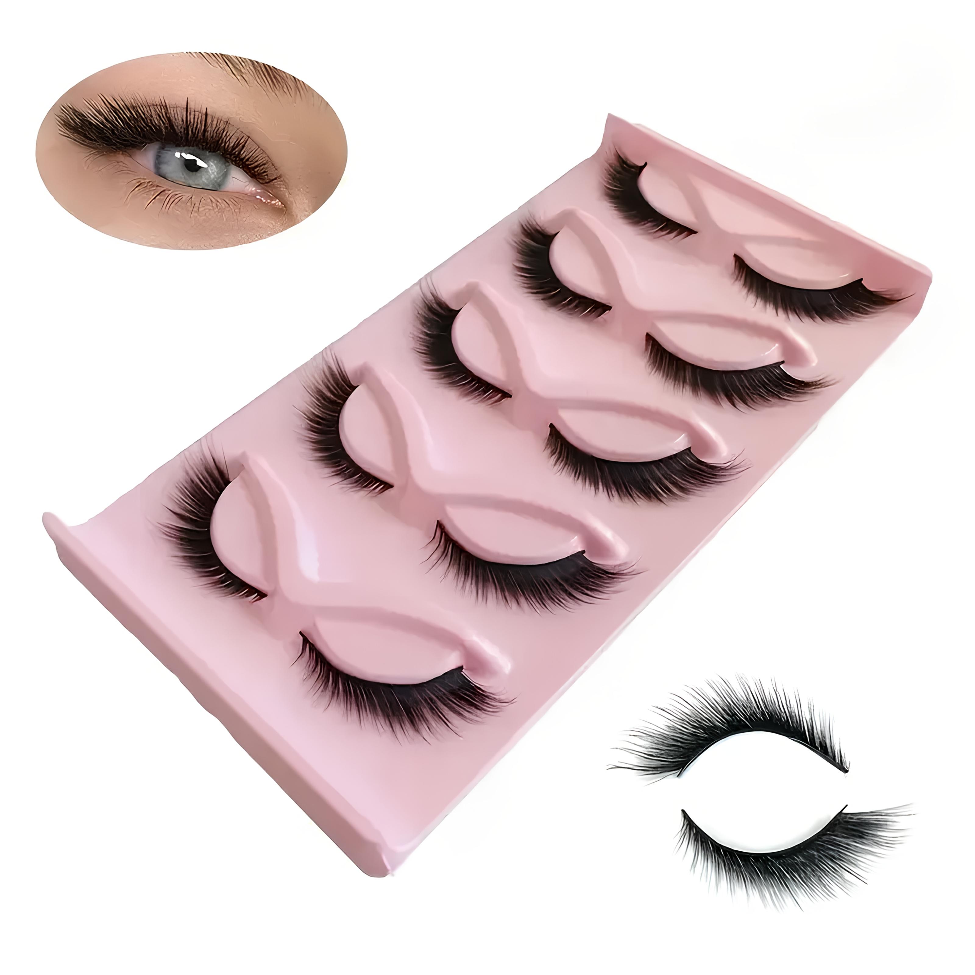5/15 Pairs of Hypoallergenic False Eyelashes | Natural Style, Fluffy Cat Eye Lashes with Wings, Fairy Fox Effect
