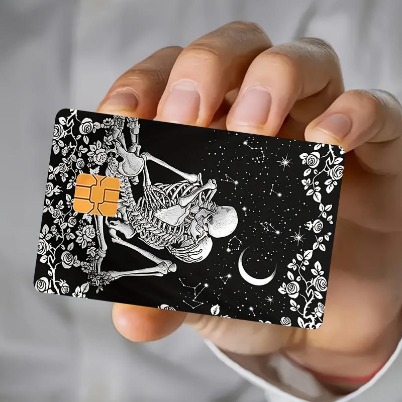 Kissing Couple Skull Stickers for EBT, Transportation, Keys, Credit Cards, Debit Cards, Bank Cards, Bubble-Free, High-Quality, Suitable for Small Chip Cards