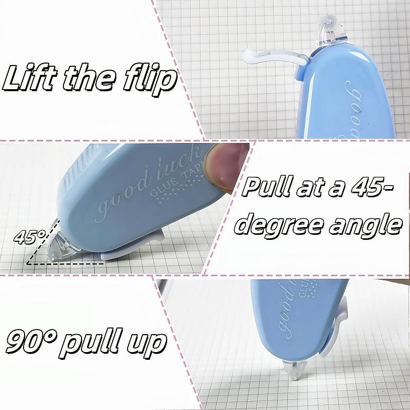 8pcs Four-Color Flip-Top Double-Sided Tape Set, Soft Colors, Large Capacity, Includes Roller, Smooth Adhesive, Ideal for Scrapbooking, Office Supplies