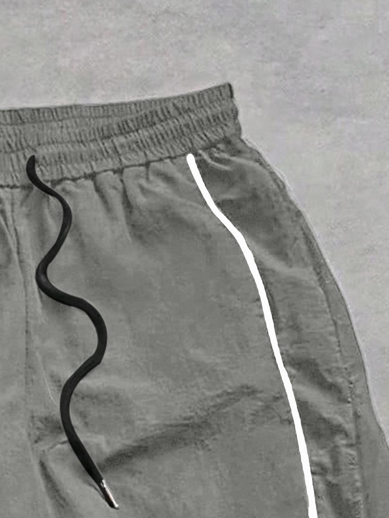 Men's lightweight, breathable, reflective printed wide-leg pants with adjustable leg openings and drawstrings, elastic waist, casual pants suitable for outdoor sports, fitness, campus commuting, street fashion, and versatile long pants