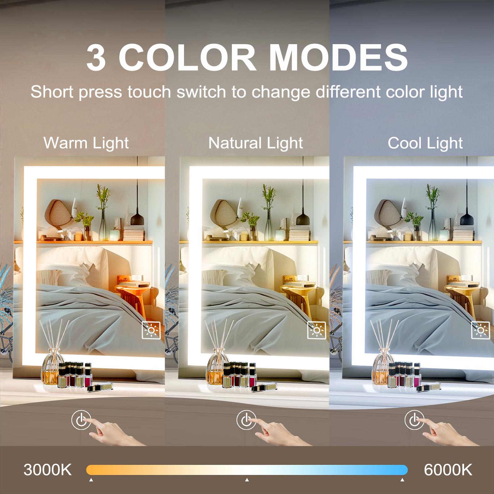 Smart LED Vanity Mirror with Lights – Lighted Makeup Mirror with Detachable 10X Magnification, 3 Color Modes & Stepless Dimming, 360° Rotation – Perfect for Women & Girls – Wedding & Birthday Gift