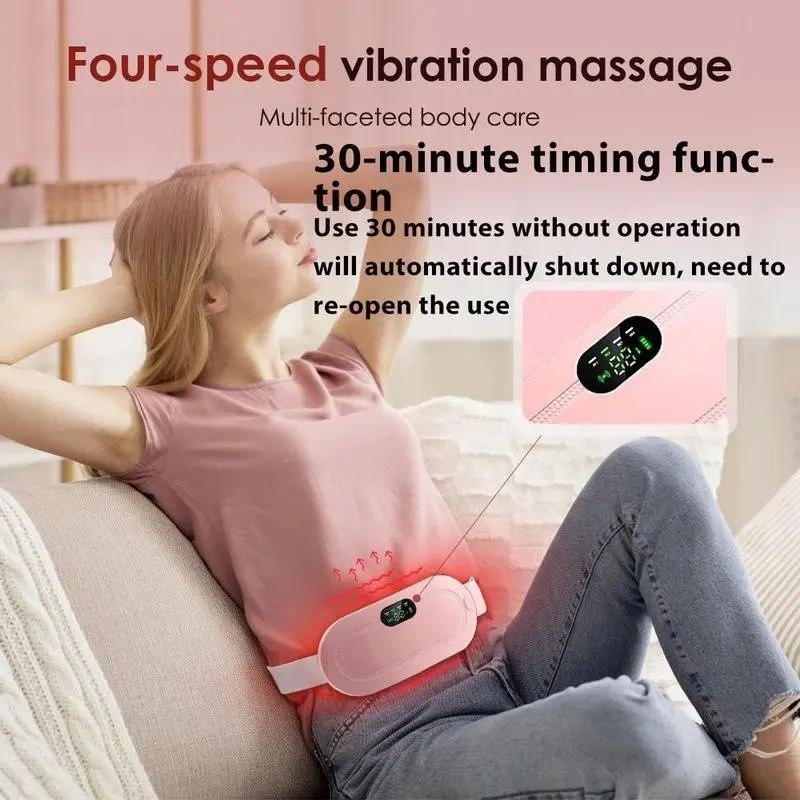 Menstrual heating pad smart uterine warm patch waistband, Wearable heating pad, relieves pain and spasms in the waist, vibrating abdominal massager uterine warm patch waistband, vibrating plate, the best gift for women