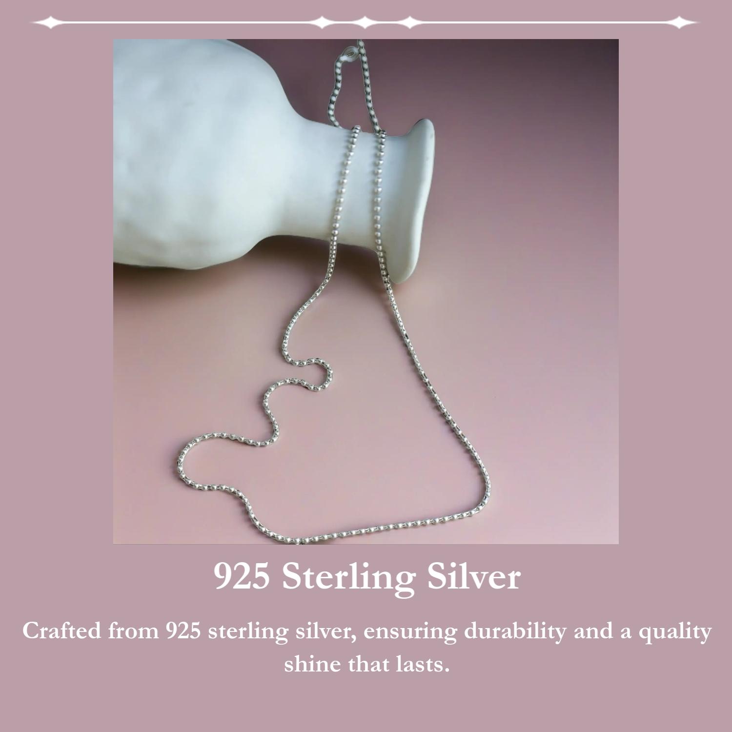 925 Sterling Silver Round Bead Design Necklace, Fashion Jewelry for Party, Daily Clothing Decor, Trendy All-match & Exquisite Jewelry for Birthday Gift, Gifts for Girlfriend, Dainty Necklace, Daily Wear Necklace