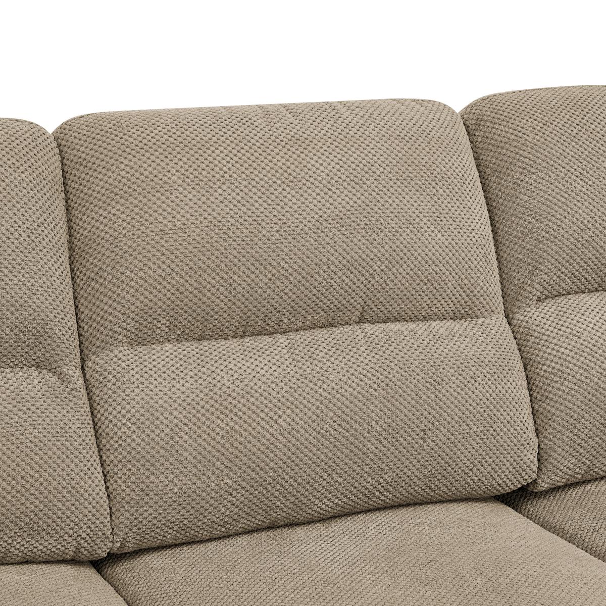 3-Seater Sofa, Camel Upholstered Couch, Modern Living Room Furniture, Textured Fabric Sofa, Minimalist Settee, Comfortable Armchair, Sturdy Frame Sofa
