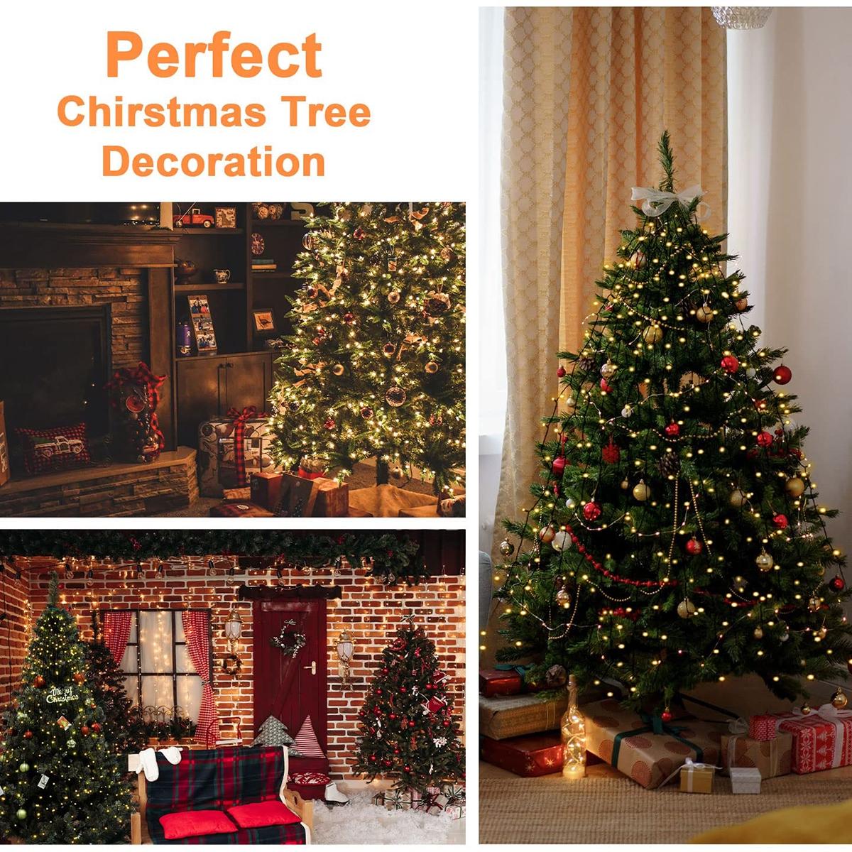 280-400 LED Christmas Tree Lights, 8 Modes, 6.56ft String Light Set, Indoor Outdoor Decoration, Remote Control, Memory & Timer Function