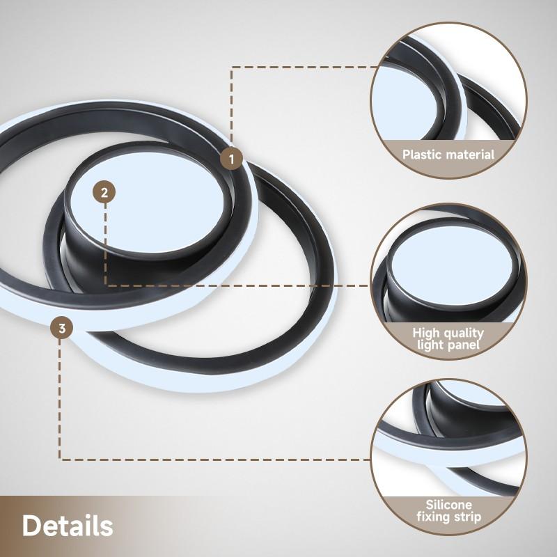 Modern LED Ceiling Light, Adjustable Dimmable Half-Inset Lighting, Home Decor Lamp for Kitchen Bedroom Living Room, Perfect Gift, Adjustable Dimming