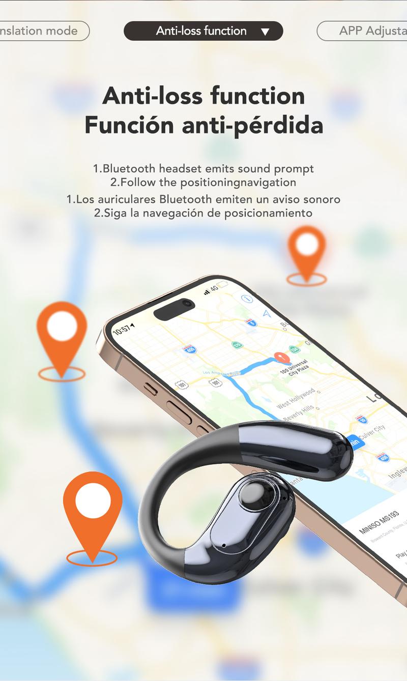 MINISO MS193 AI Headphones OWS Wireless Bluetooth 6.0 Earphones,134 Languages Translation,LCD Display Screen Charging Case,ENC Earbuds Smart Headsets   Chargeable Audio Black