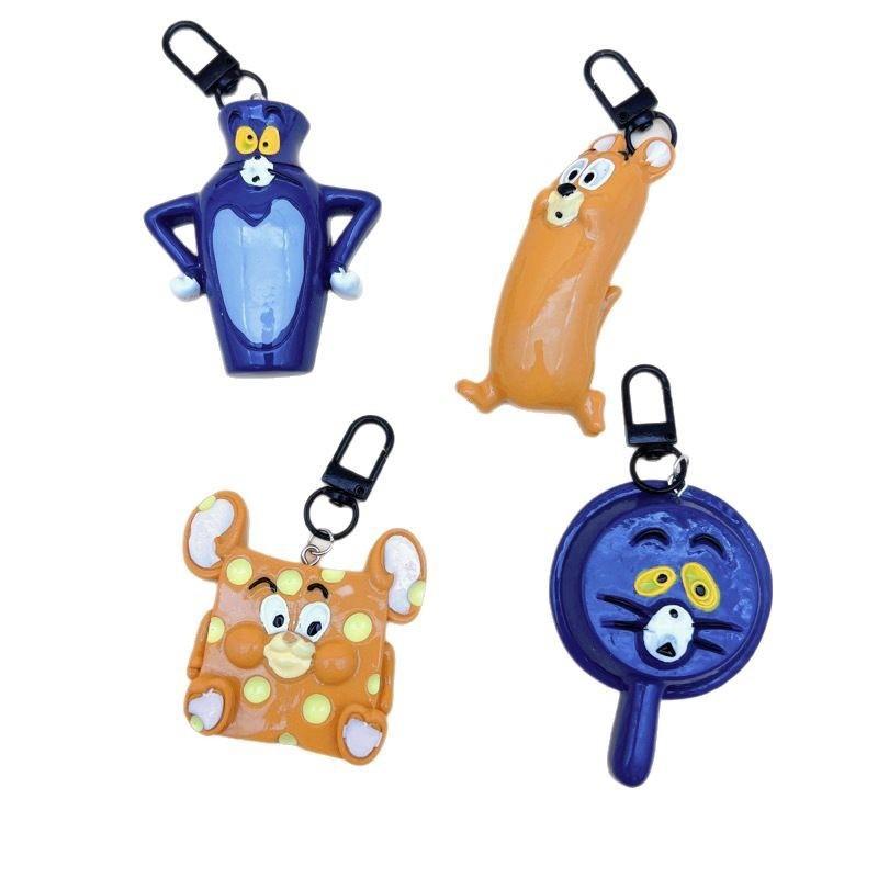 Cute Cartoon Creative Cat Mouse Keychain, Kids Backpack Car Accessory, Nail Clip Holder, Fun and Practical Gift Idea