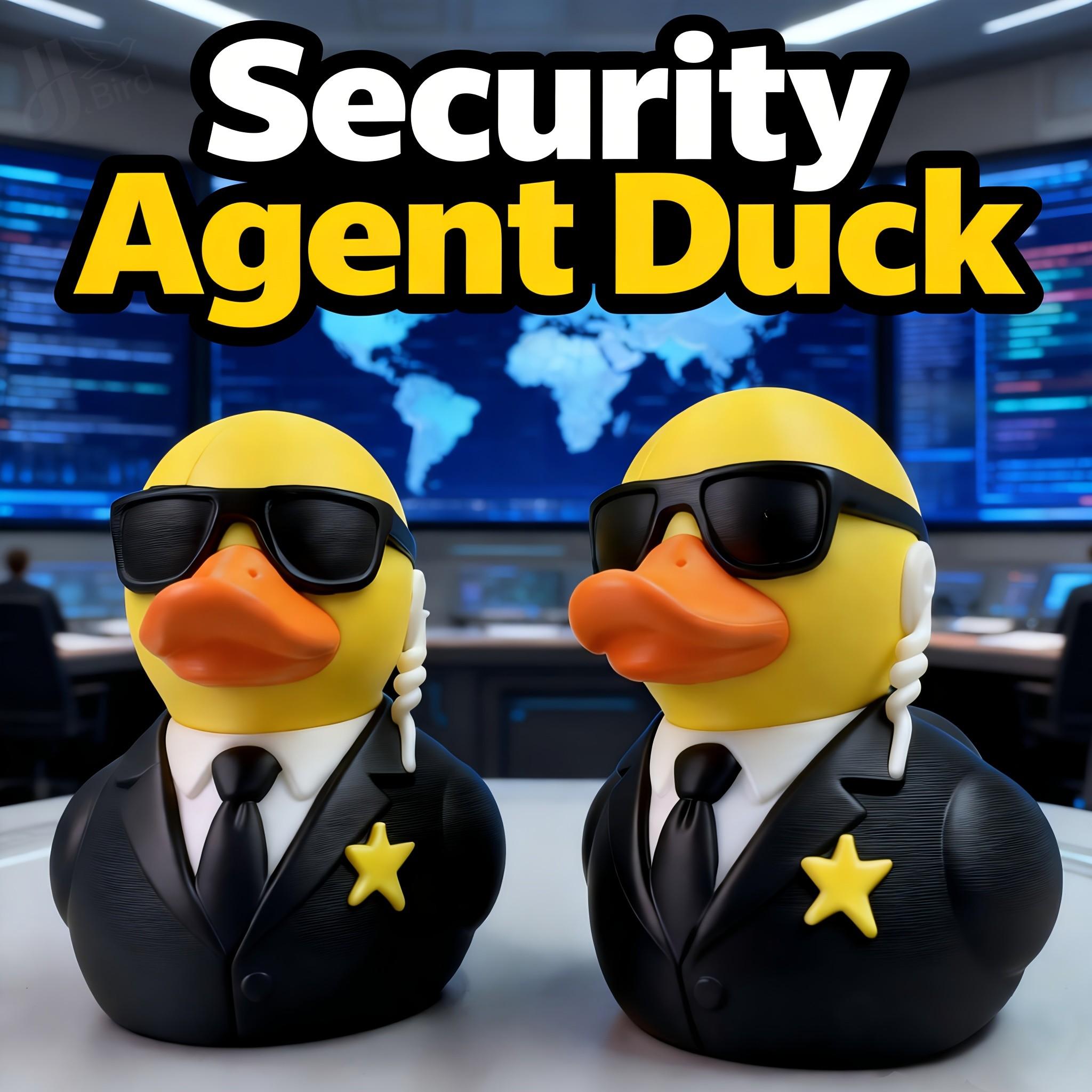 Security Agent Duck Figurine, Cute Style Collectible Handmade Toy, Home Bookshelf Desktop Decoration Ornament, Creative Art Display Piece
