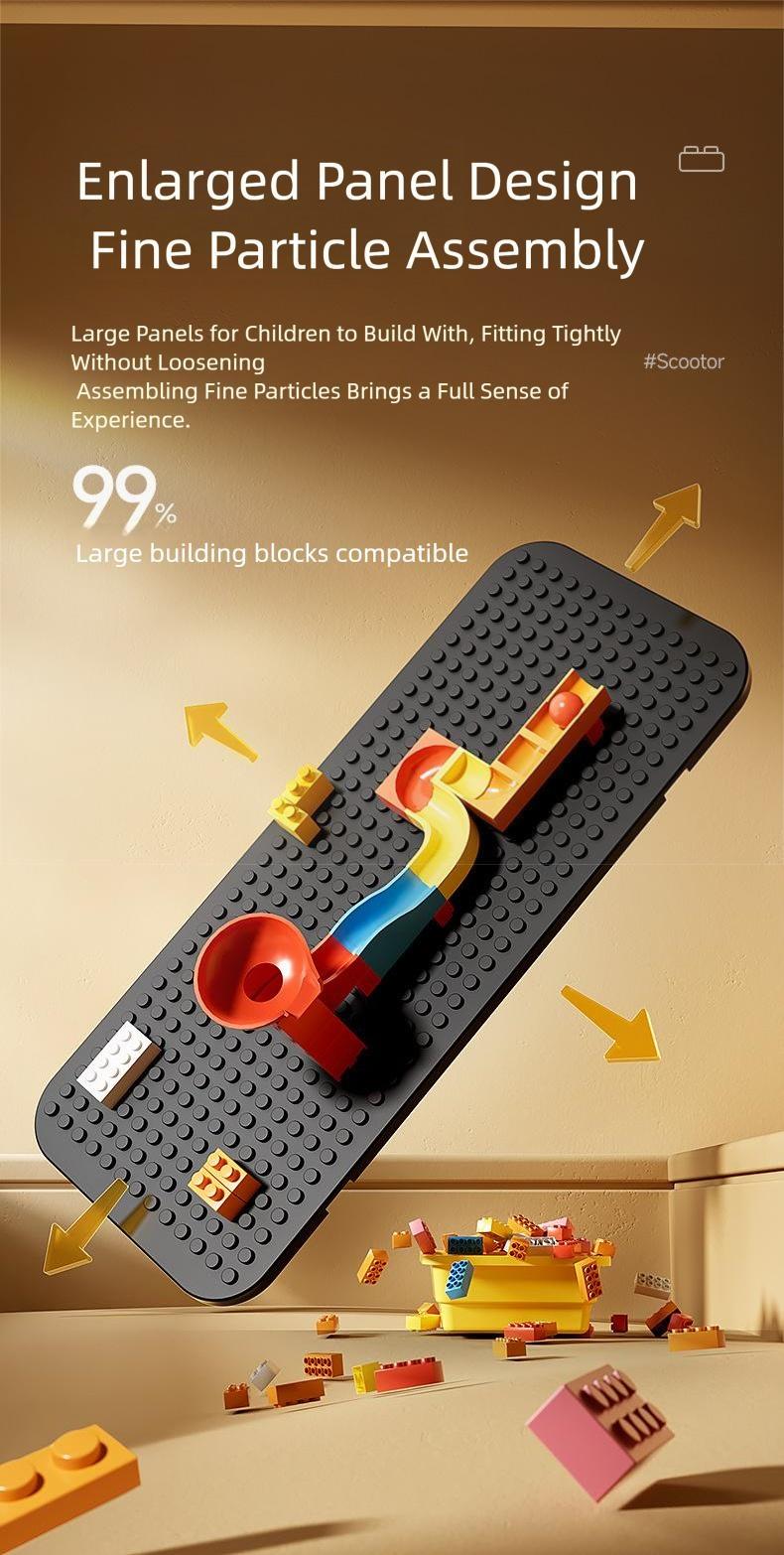 Kids Scooter 3 Wheels for 3-9 Years Height Adjustable Foldable with DIY Bricks LED Flashing Wheels Heavy Duty Outdoor Toy Gift Light up