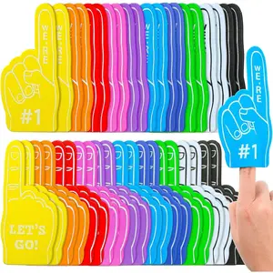 100 Pieces Mini Foam Finger Football Party Favors #1 Sports Fan Foam Finger Football Party Supply Basketball Baseball Soccer Sporting Events Supplies