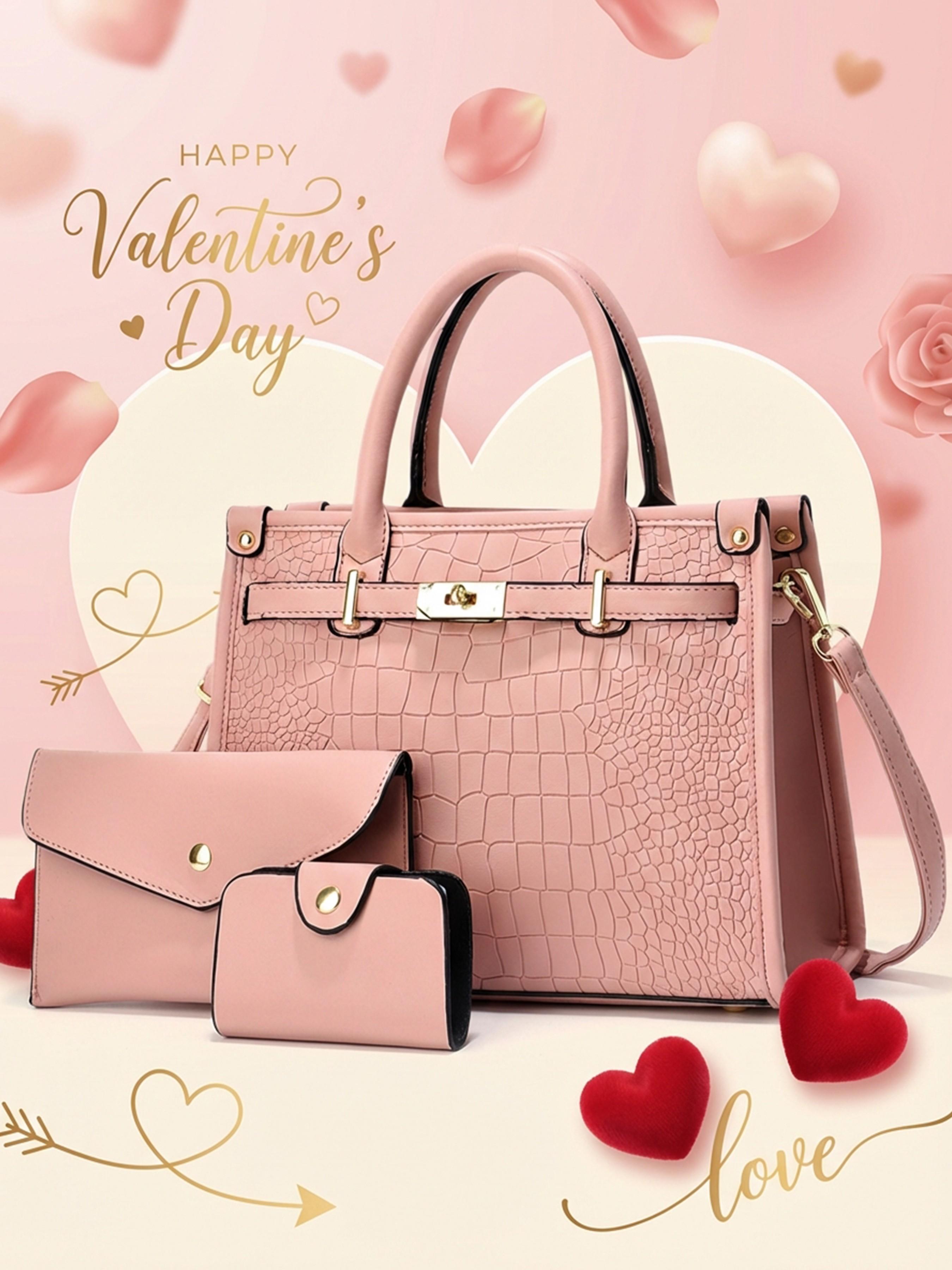 Women Purses and Handbags 3PCS Set Tote Shoulder Bag Top Handle Satchel Purse with Matching Wallet for Work Daily Use Gift