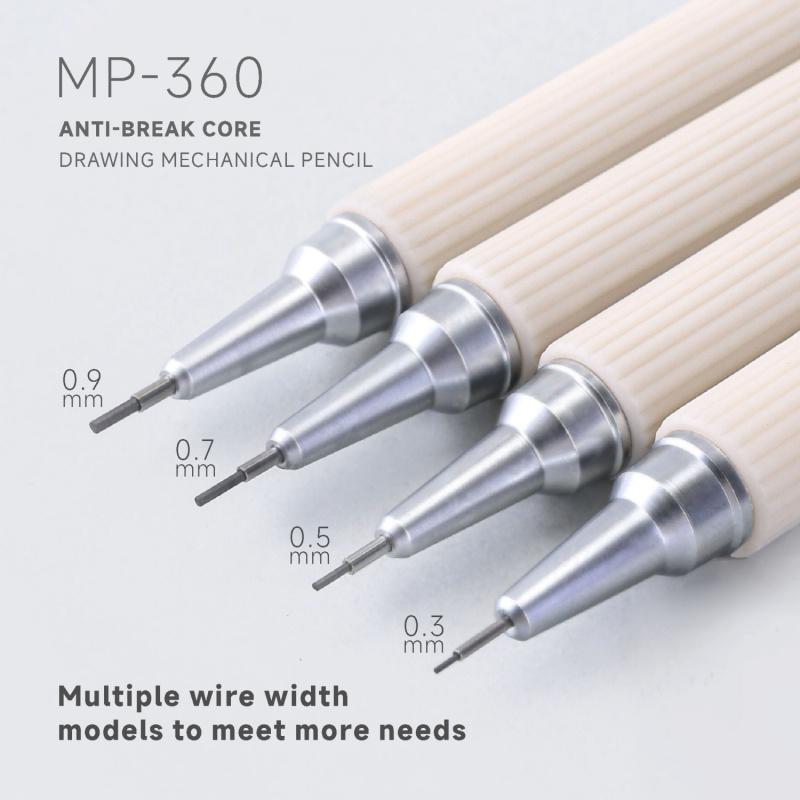 Metal Mechanical Pencil Set,Retractable pen tip,Anti-break core,4PCS Art Drafting Pencils0.3, 0.5, 0.7, 0.9MM with 80PCS Leads Refills 3PCS Erasers Case for Writing Sketching Drawing