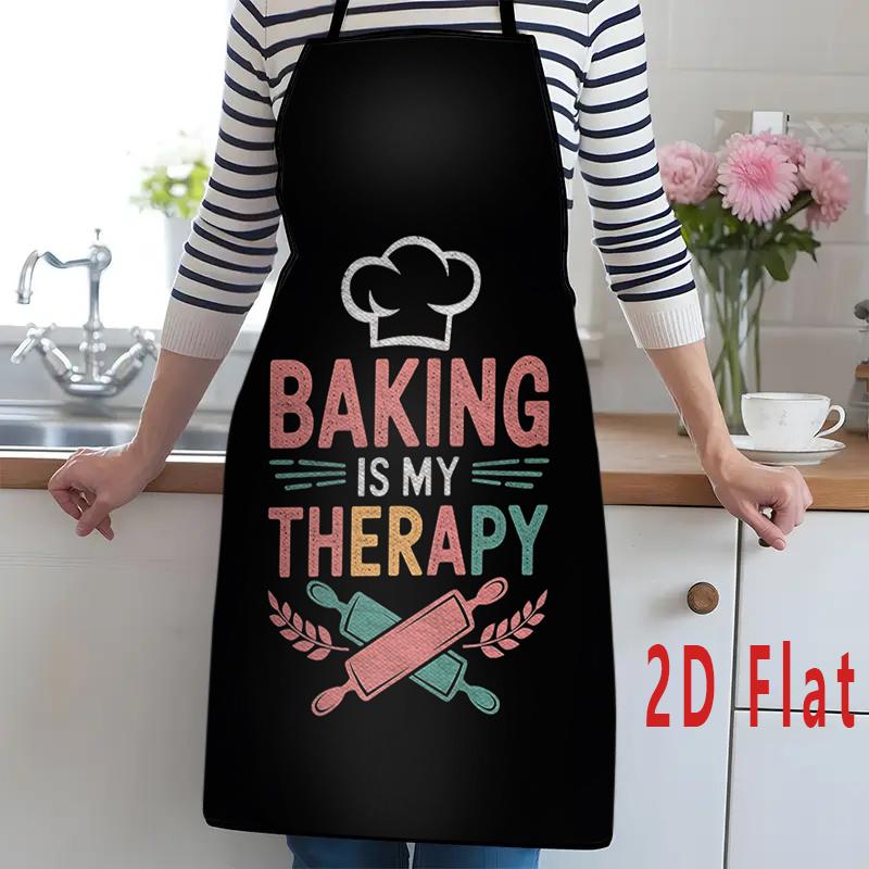 1pc 23.62X31.5inch "Baking Is Healing" Print Apron Fashion Home Work Clothes Durable BBQ Apron Washable And Reusable Kitchen Restaurant Supplies Work Apron Party Apron Suitable for Kitchen And Restaurant Gardening Painting Applicable New Year Gift